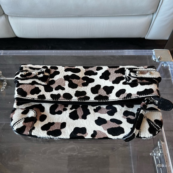 Club Monaco Leopard Print Faux Fur Clutch - Picture 1 of 6